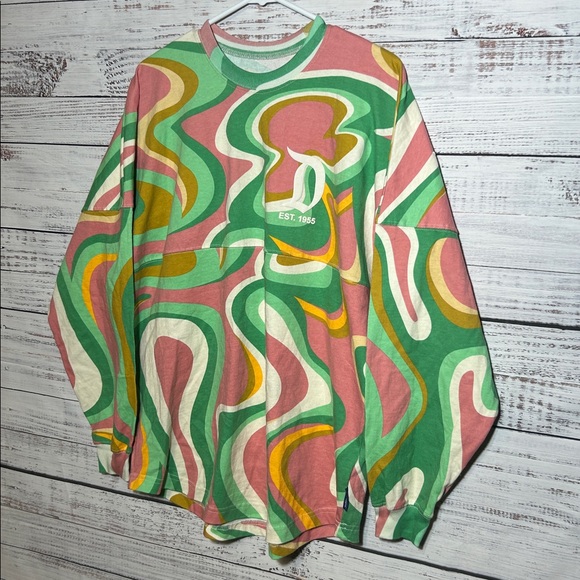 Disney spirit Jersey Multicolor Swirl Long Sleeve Tee - Picture 6 of 12
